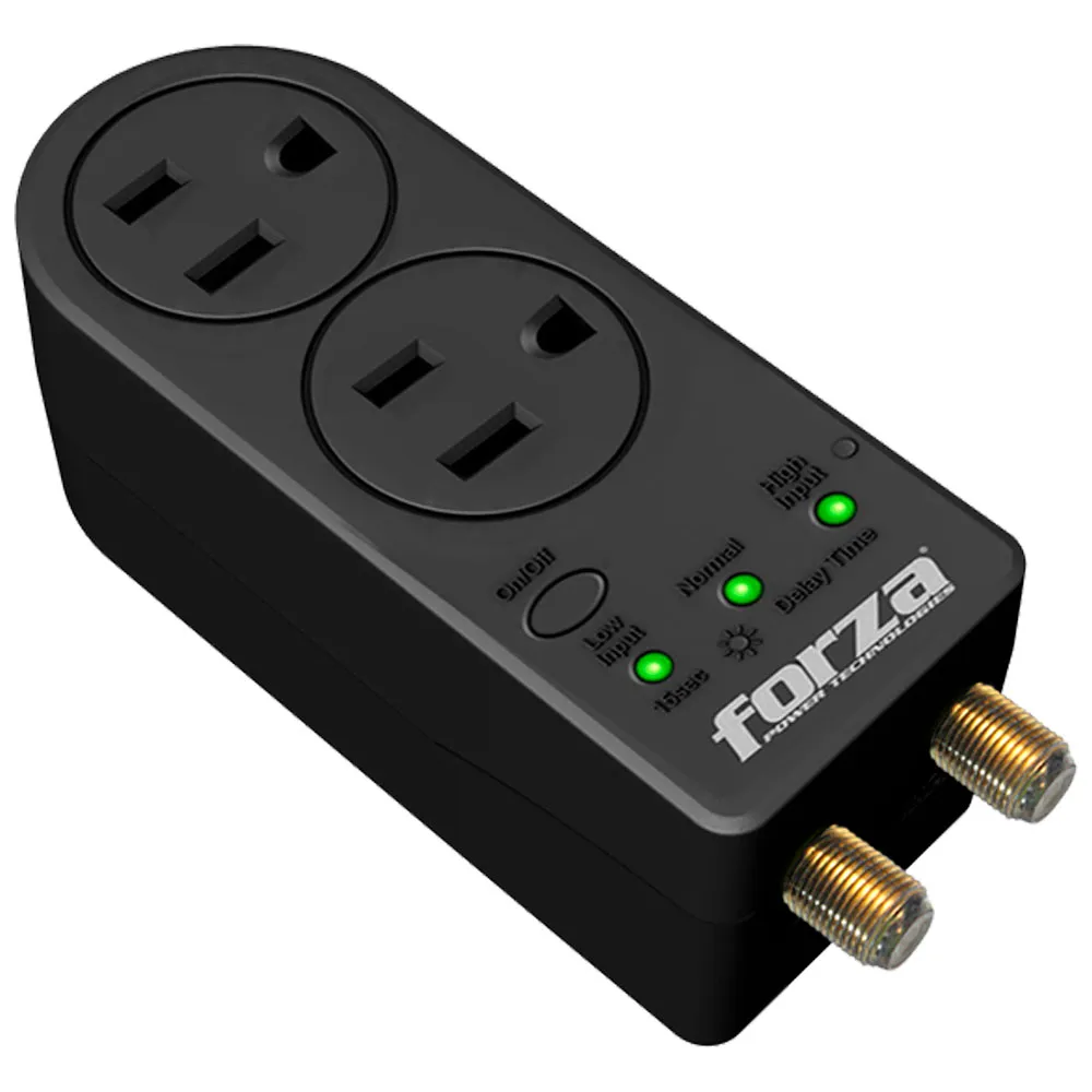 Protector de Voltaje Forza FVP-0200C 120V 2 Tomas 1400 Julios Coaxial y RJ45