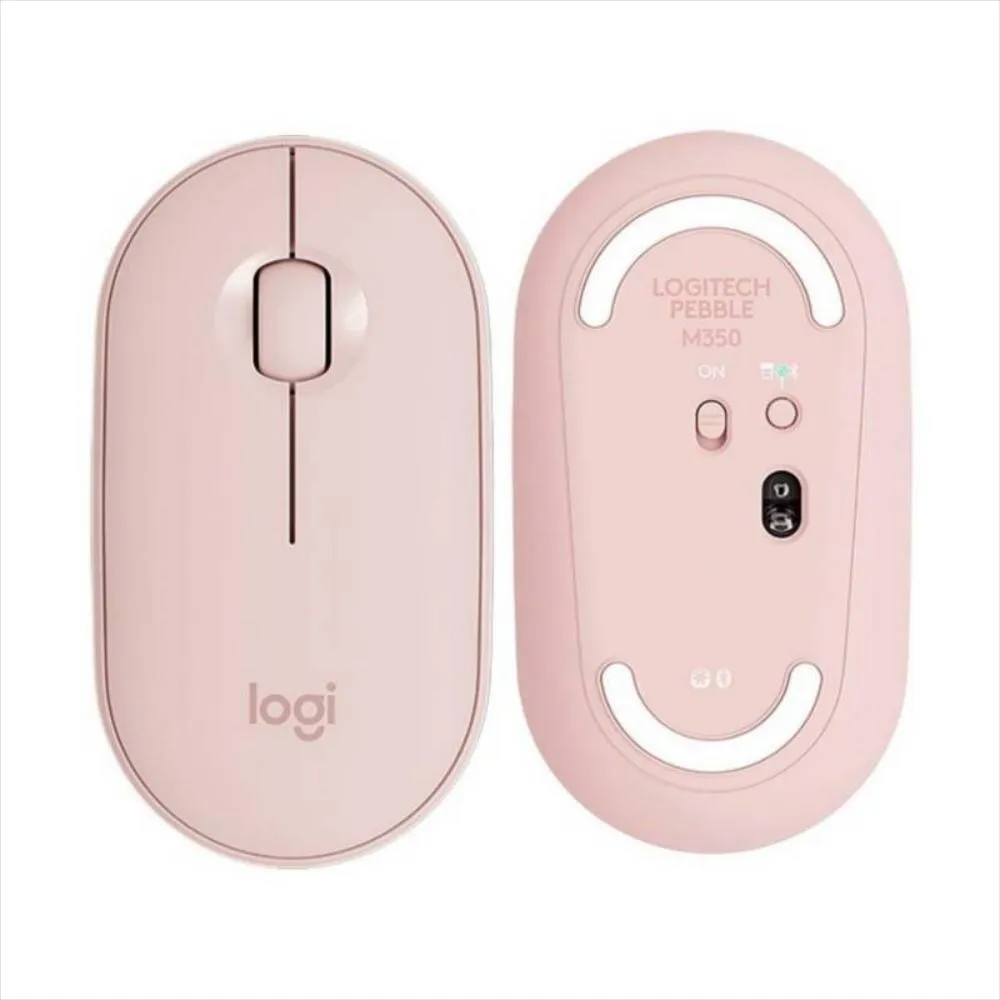 MOUSE LOGITECH PEBBLE M350 - INALAMBRICO - BLUETOOTH - SILENCIOSO - ROSA - TECNOLOGIA SILENT TOUCH - COMPACTO