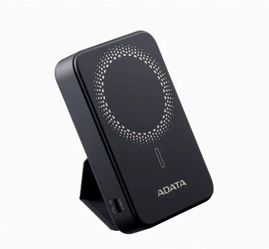 POWER BANK ADATA R0100 - CARGA RAPIDA - 10000MAH CARGA INALAMBRICA MAGNETICA - CON SOPORTE PLEGABLE - NEGRA