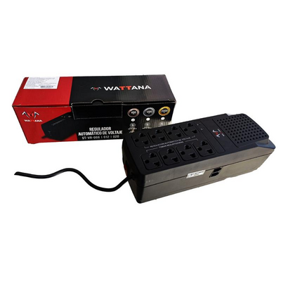 REGULADOR DE VOLTAJE WATTANA - 600VA - 300W - 8 TOMAS DE SALIDA